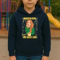 March Girl Living My Best Life Kids Hoodie thumb 3