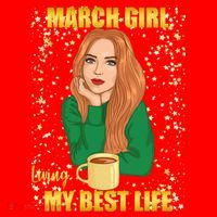 March Girl Living My Best Life Santa Hat thumb 1