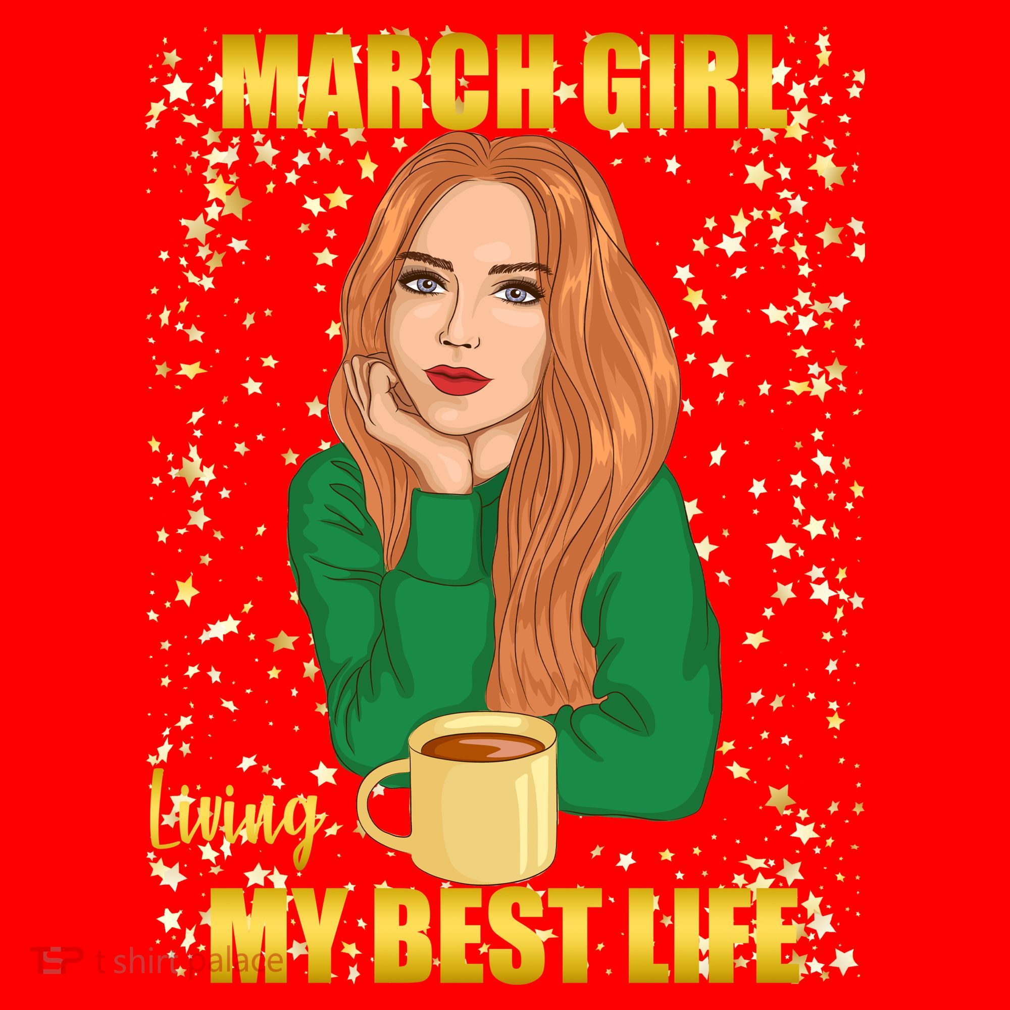 March Girl Living My Best Life Santa Hat