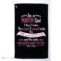 March Girl Sweet But Crazy Funny Birthday Golf Towel thumb 0