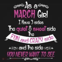 March Girl Sweet But Crazy Funny Birthday Kids Sweatshirt thumb 2