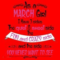 March Girl Sweet But Crazy Funny Birthday Santa Hat thumb 1