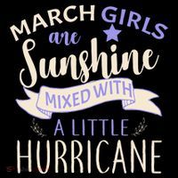 March Girls Are Sunshine Mixed With Hurricane Women's Hoodie thumb 2