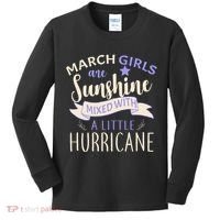March Girls Are Sunshine Mixed With Hurricane Kids Long Sleeve Shirt thumb 0