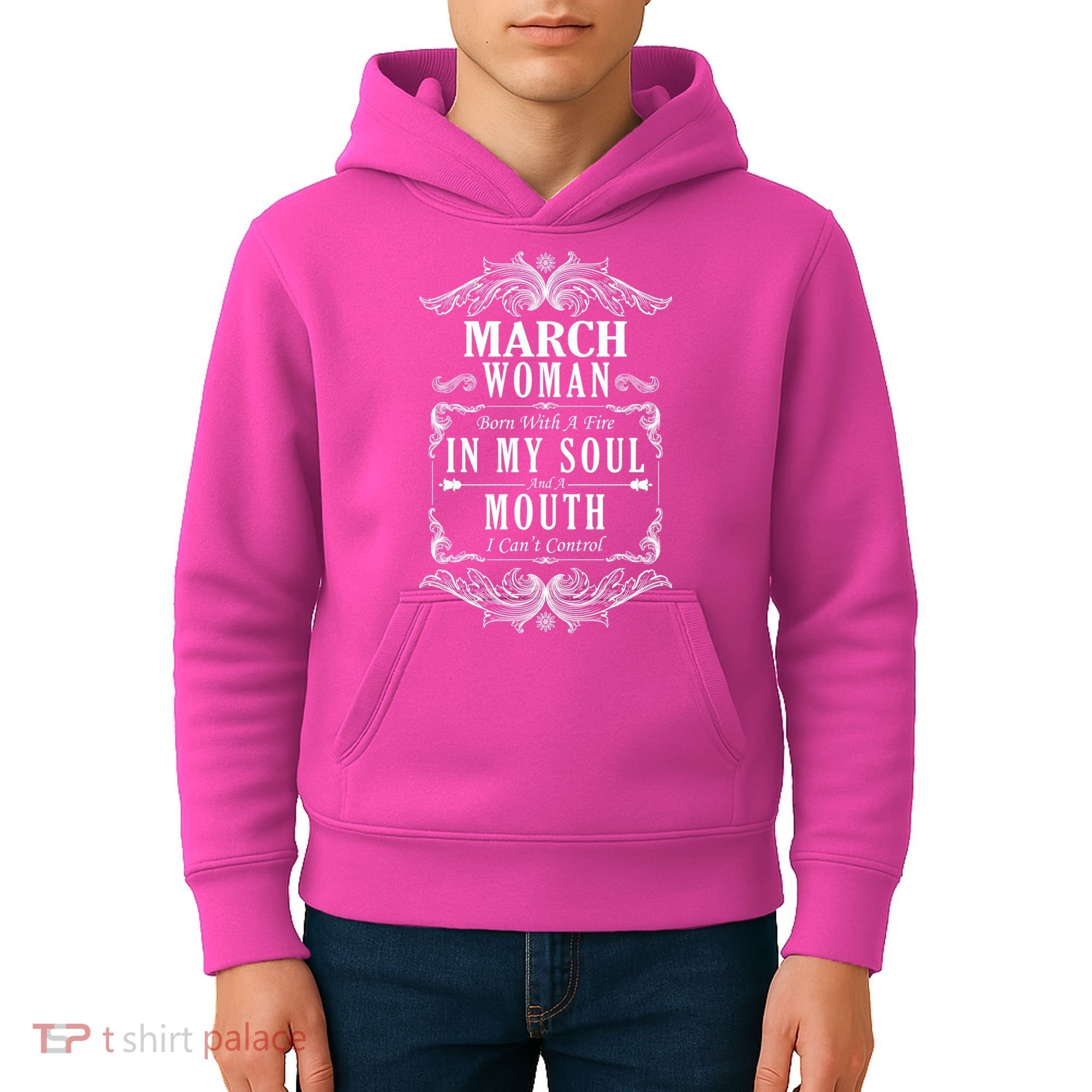 March Woman Funny Birthday Kids Hoodie