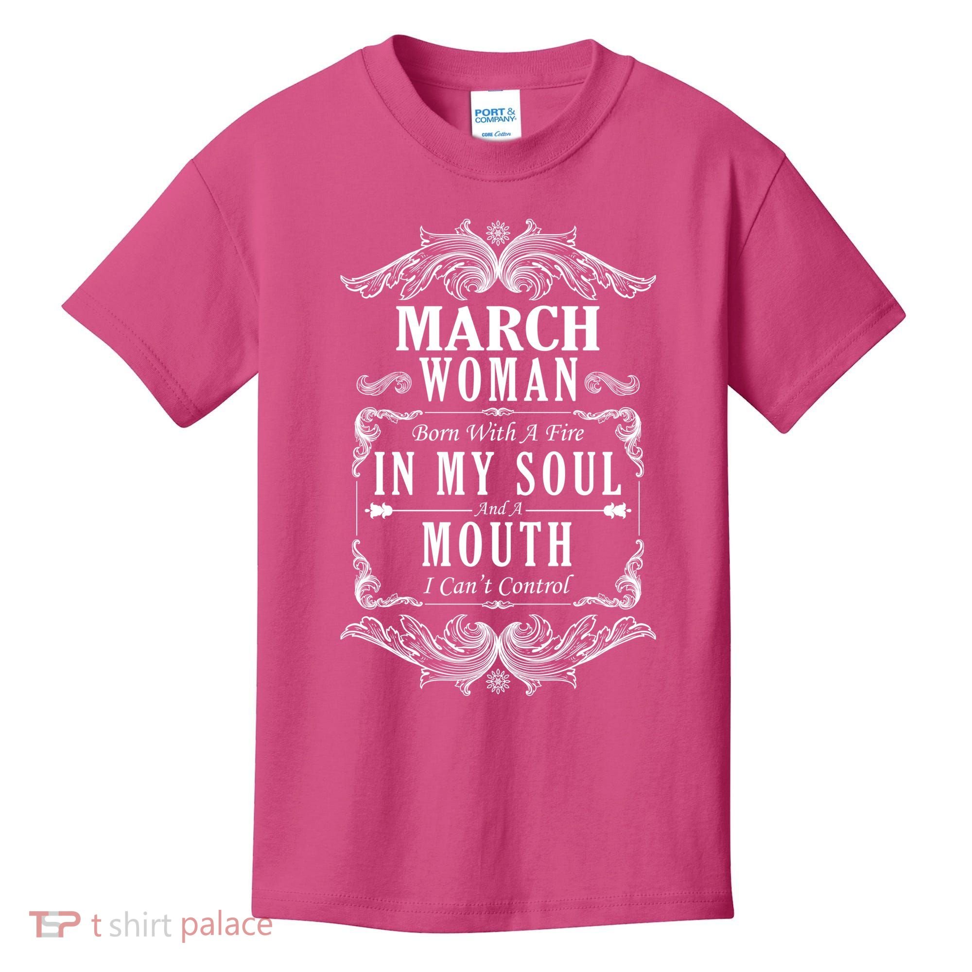 March Woman Funny Birthday Kids T-Shirt