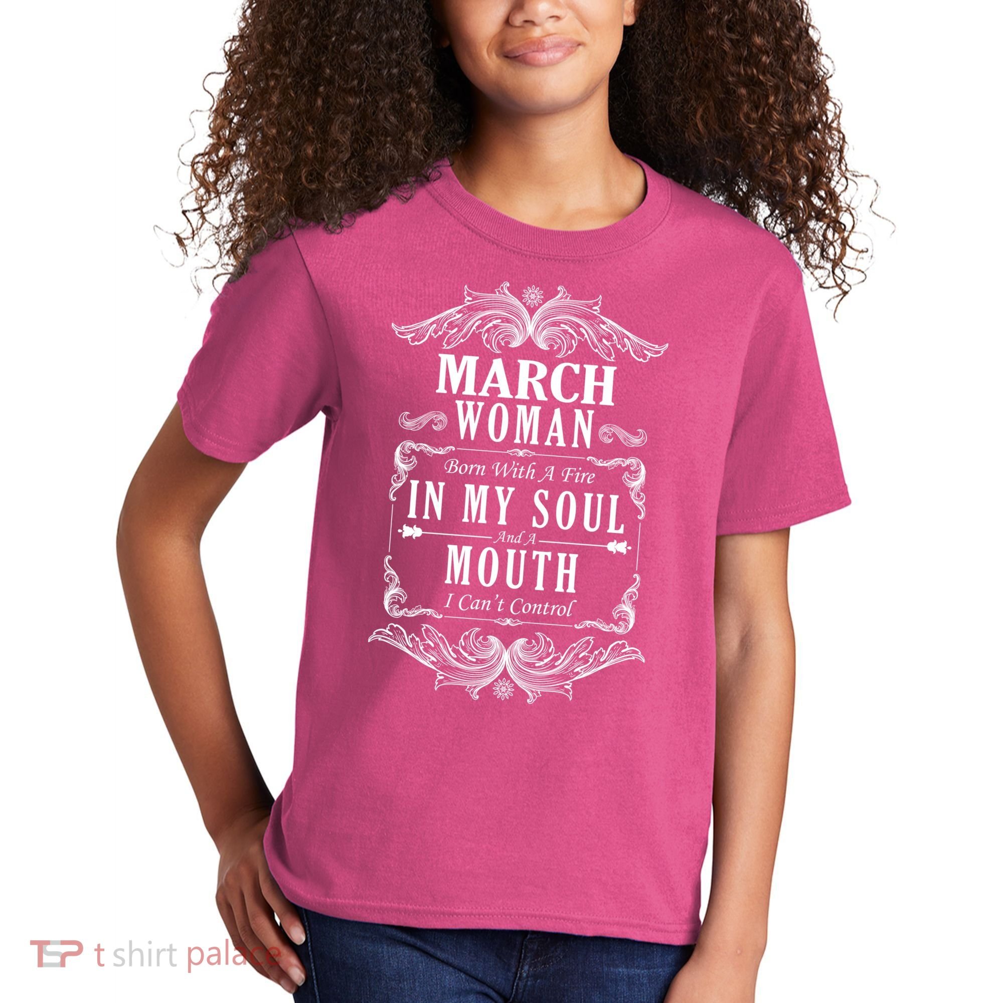 March Woman Funny Birthday Kids T-Shirt