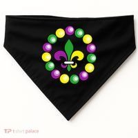 Mardi Gras Beads USA-Made Doggie Bandana thumb 0