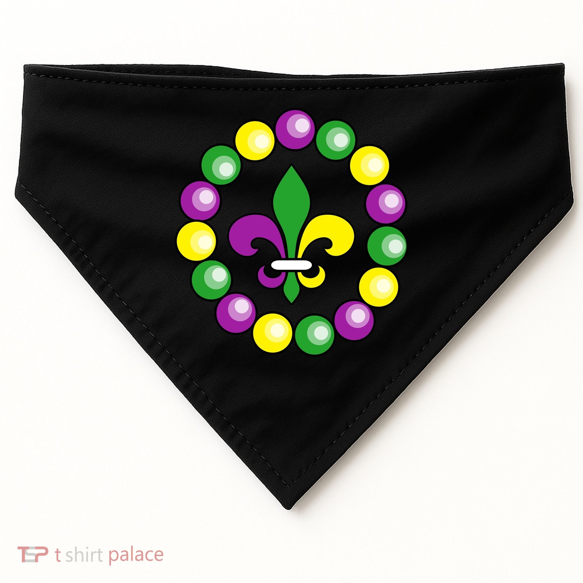 Mardi Gras Beads USA-Made Doggie Bandana