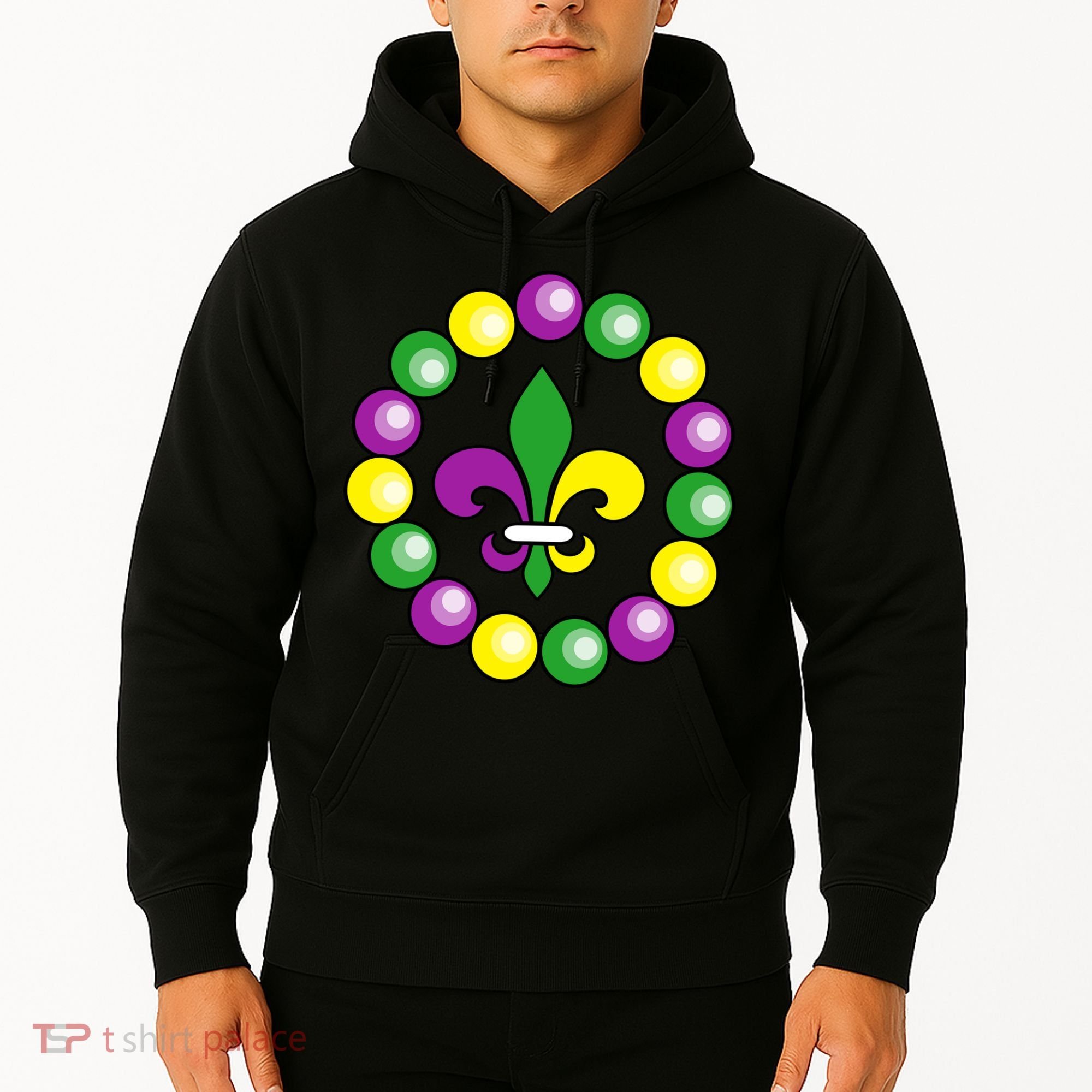 Mardi Gras Beads Hoodie