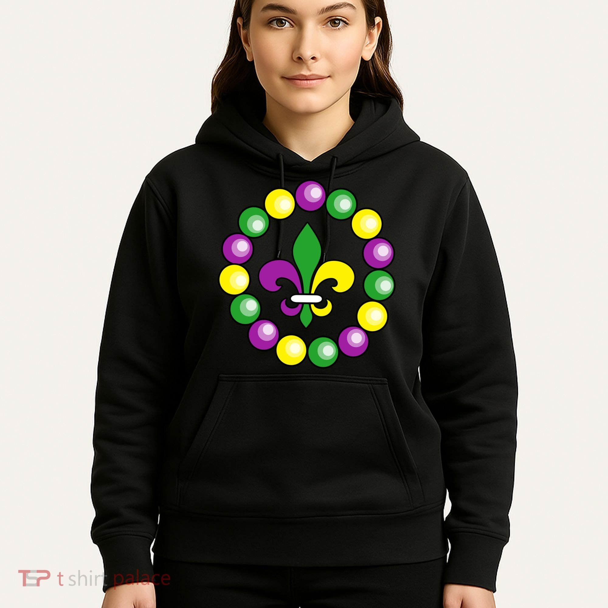 Mardi Gras Beads Hoodie