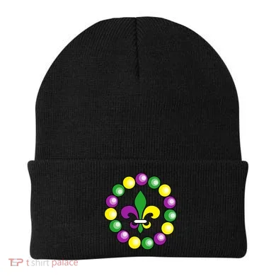 Mardi Gras Beads Beanie