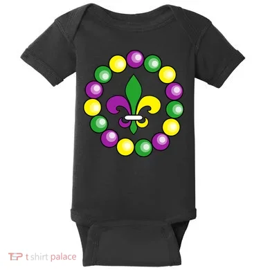Mardi Gras Beads Baby Bodysuit