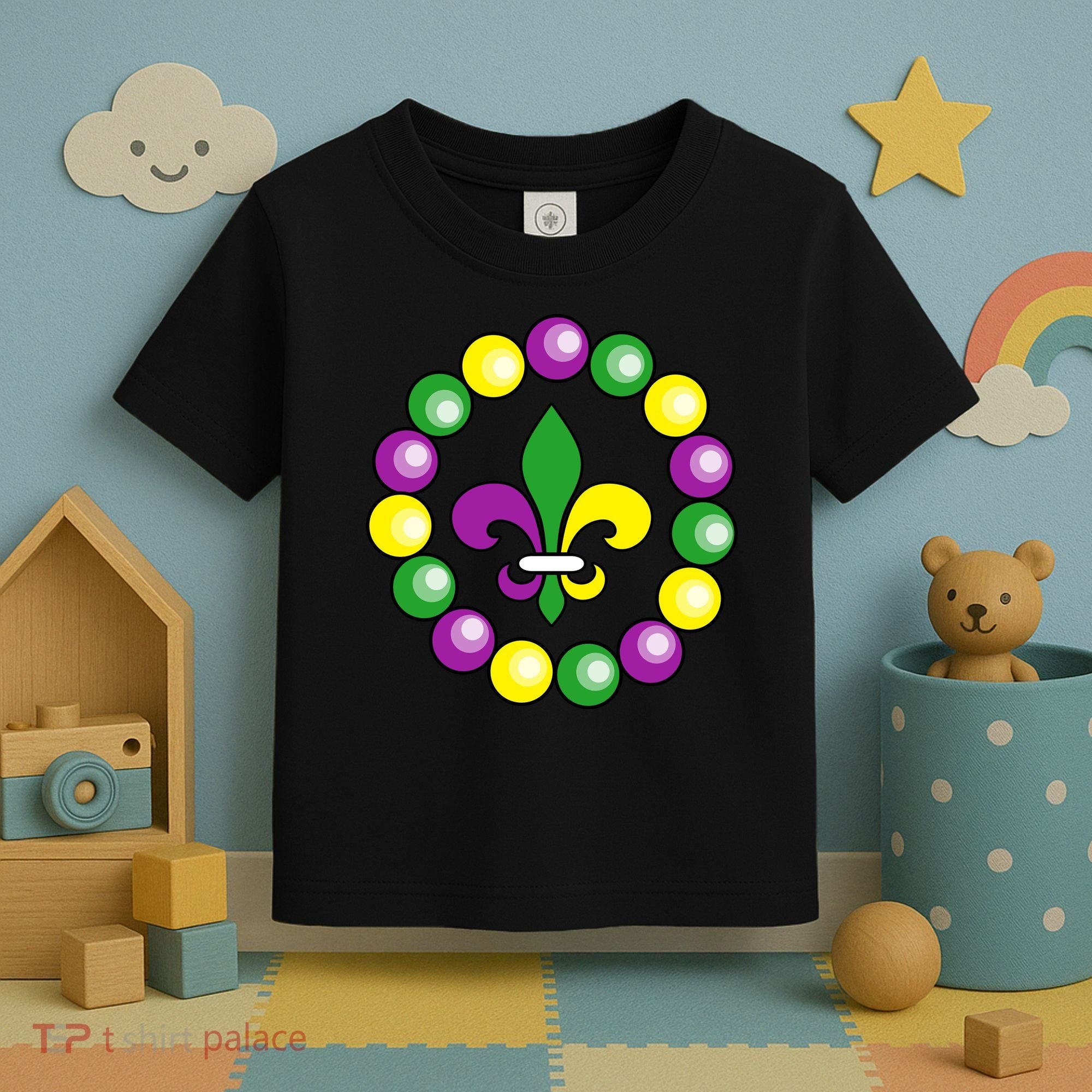 Mardi Gras Beads Toddler T-Shirt