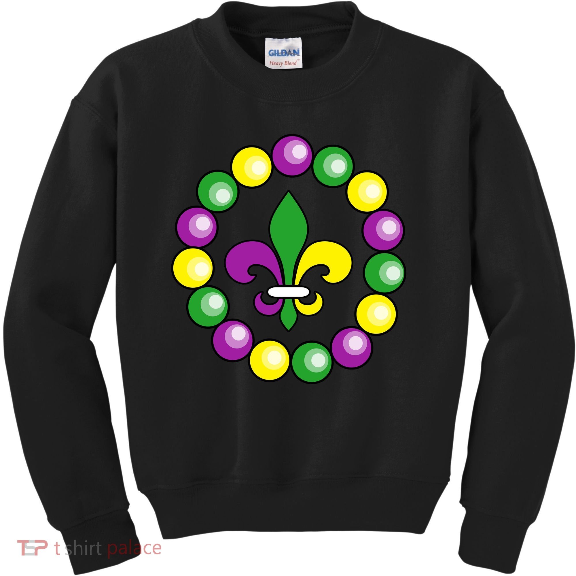 Mardi Gras Beads Kids Sweatshirt