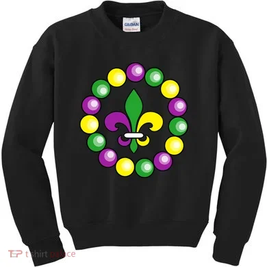 Mardi Gras Beads Kids Sweatshirt