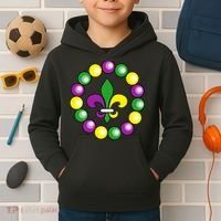 Mardi Gras Beads Kids Hoodie thumb 2