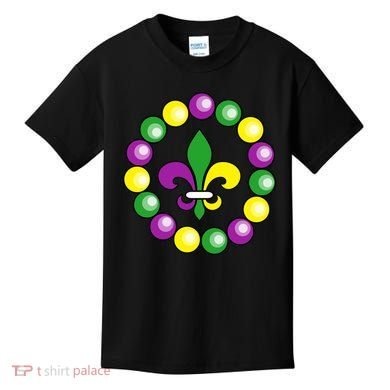 Mardi Gras Beads Kids T-Shirt