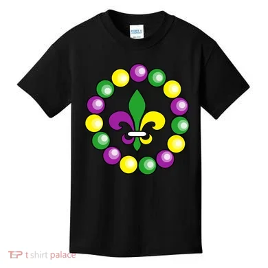 Mardi Gras Beads Kids T-Shirt