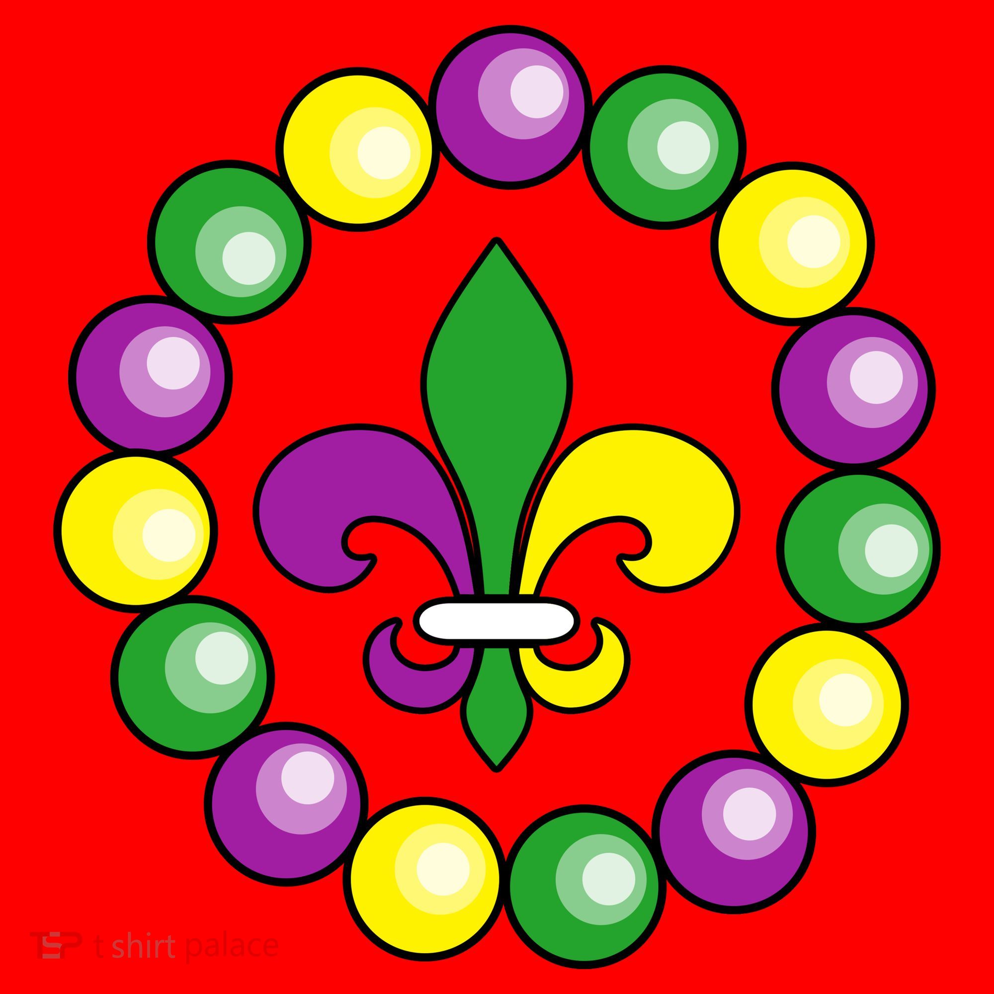Mardi Gras Beads Santa Hat