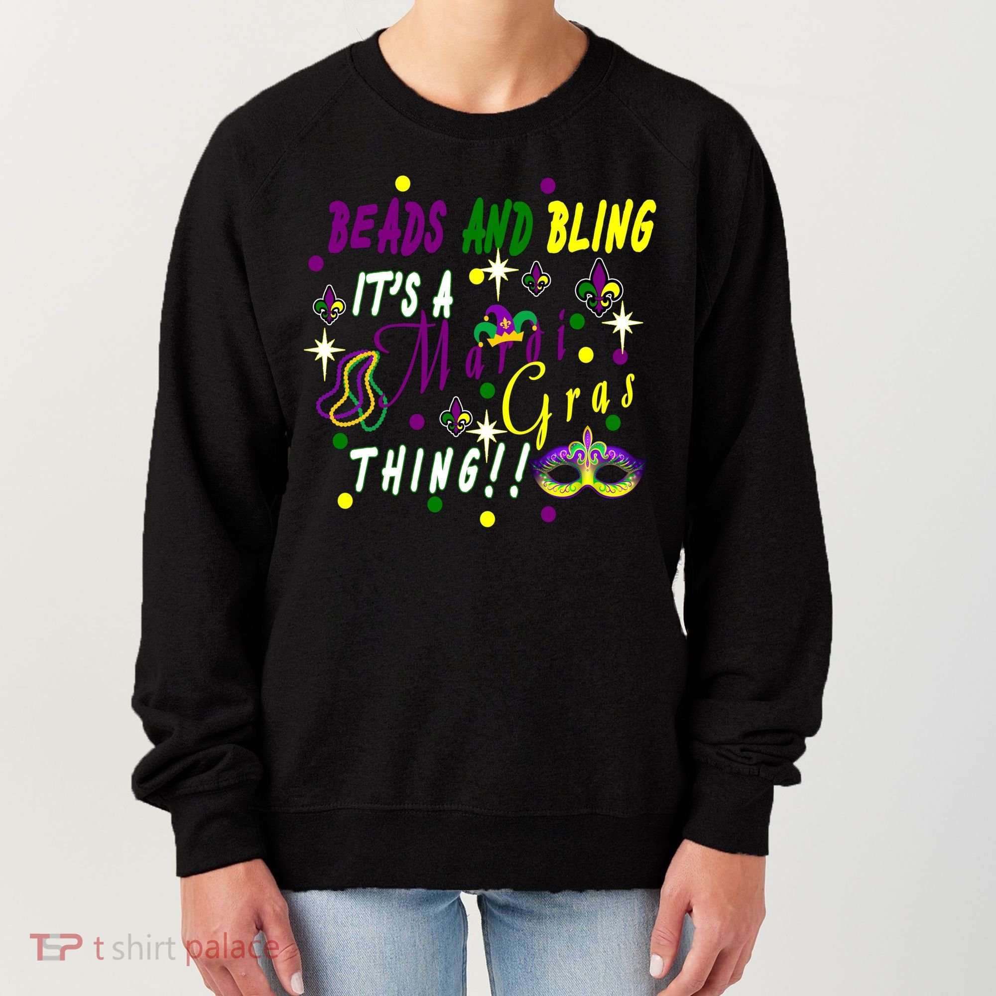 Mardi Gras Beads And Bling Celebration Women's Sweatshirt