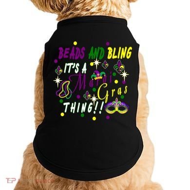 Mardi Gras Beads And Bling Celebration Doggie Tank