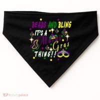Mardi Gras Beads And Bling Celebration USA-Made Doggie Bandana thumb 0