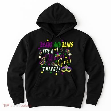 Mardi Gras Beads And Bling Celebration Hoodie