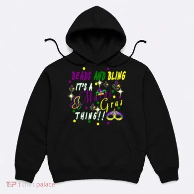 Mardi Gras Beads And Bling Celebration Hoodie