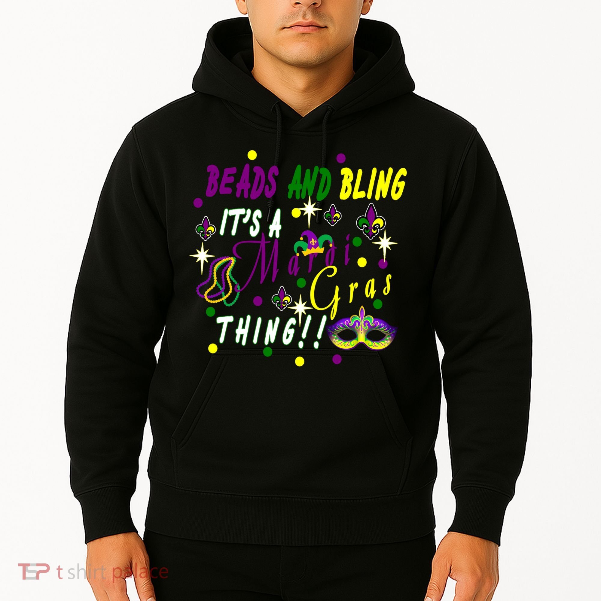 Mardi Gras Beads And Bling Celebration Hoodie