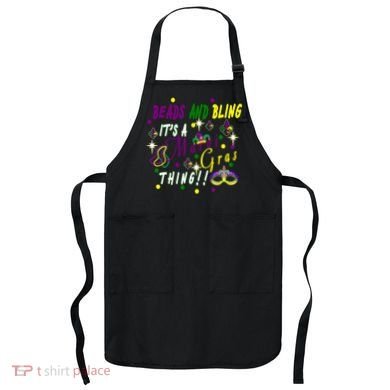 Mardi Gras Beads And Bling Celebration Apron