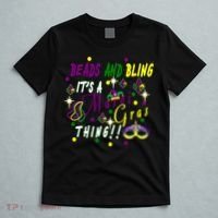 Mardi Gras Beads And Bling Celebration T-Shirt thumb 5