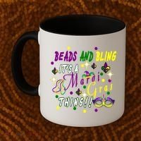 Mardi Gras Beads And Bling Celebration Coffee Mug thumb 2