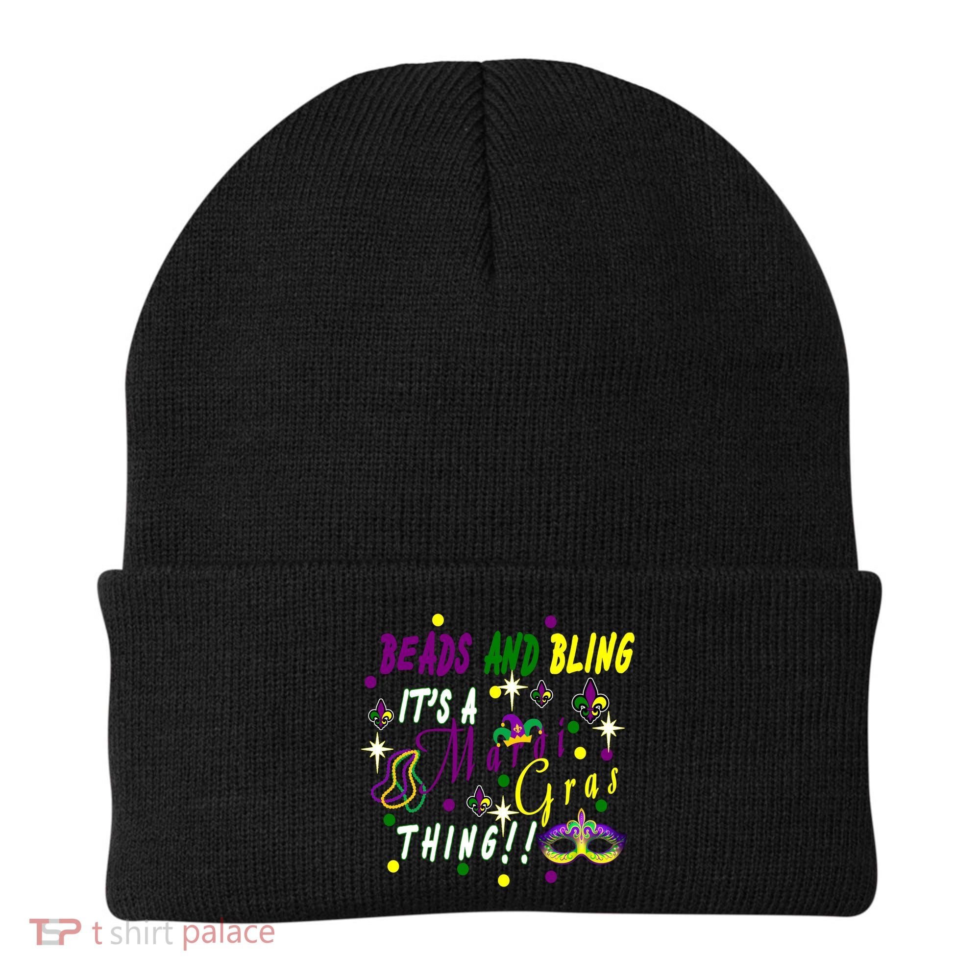 Mardi Gras Beads And Bling Celebration Beanie
