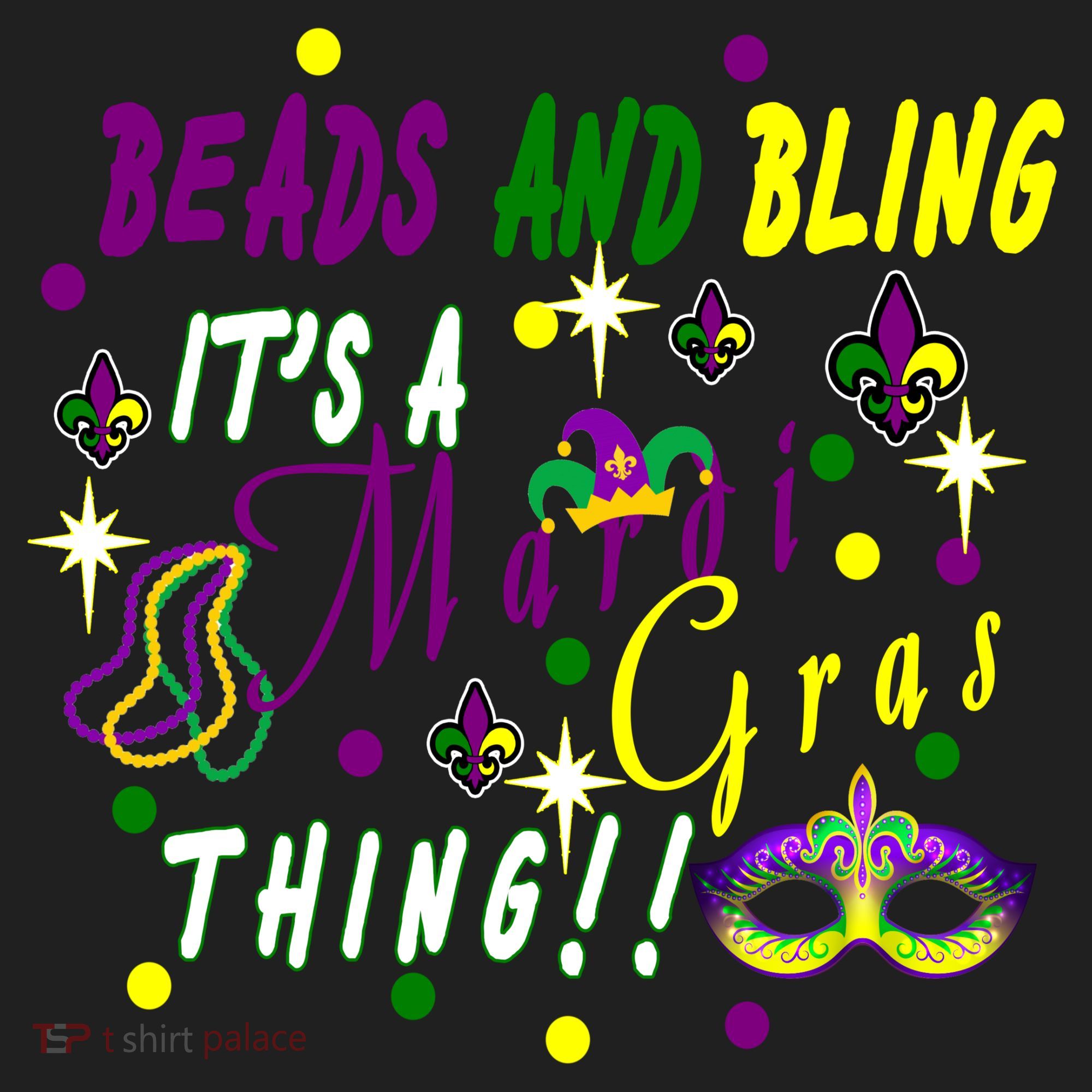 Mardi Gras Beads And Bling Celebration Beanie