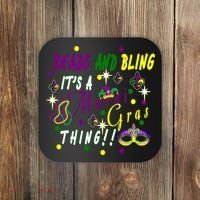 Mardi Gras Beads And Bling Celebration Coaster thumb 0