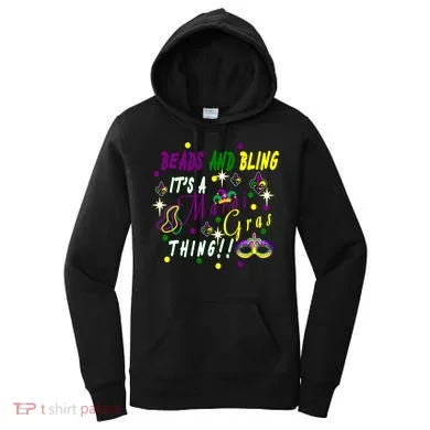 Mardi Gras Beads And Bling Celebration Women's Hoodie