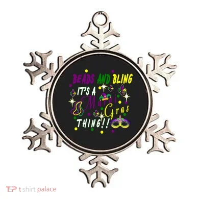 Mardi Gras Beads And Bling Celebration Ornament
