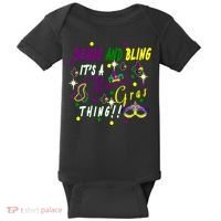 Mardi Gras Beads And Bling Celebration Baby Bodysuit thumb 0