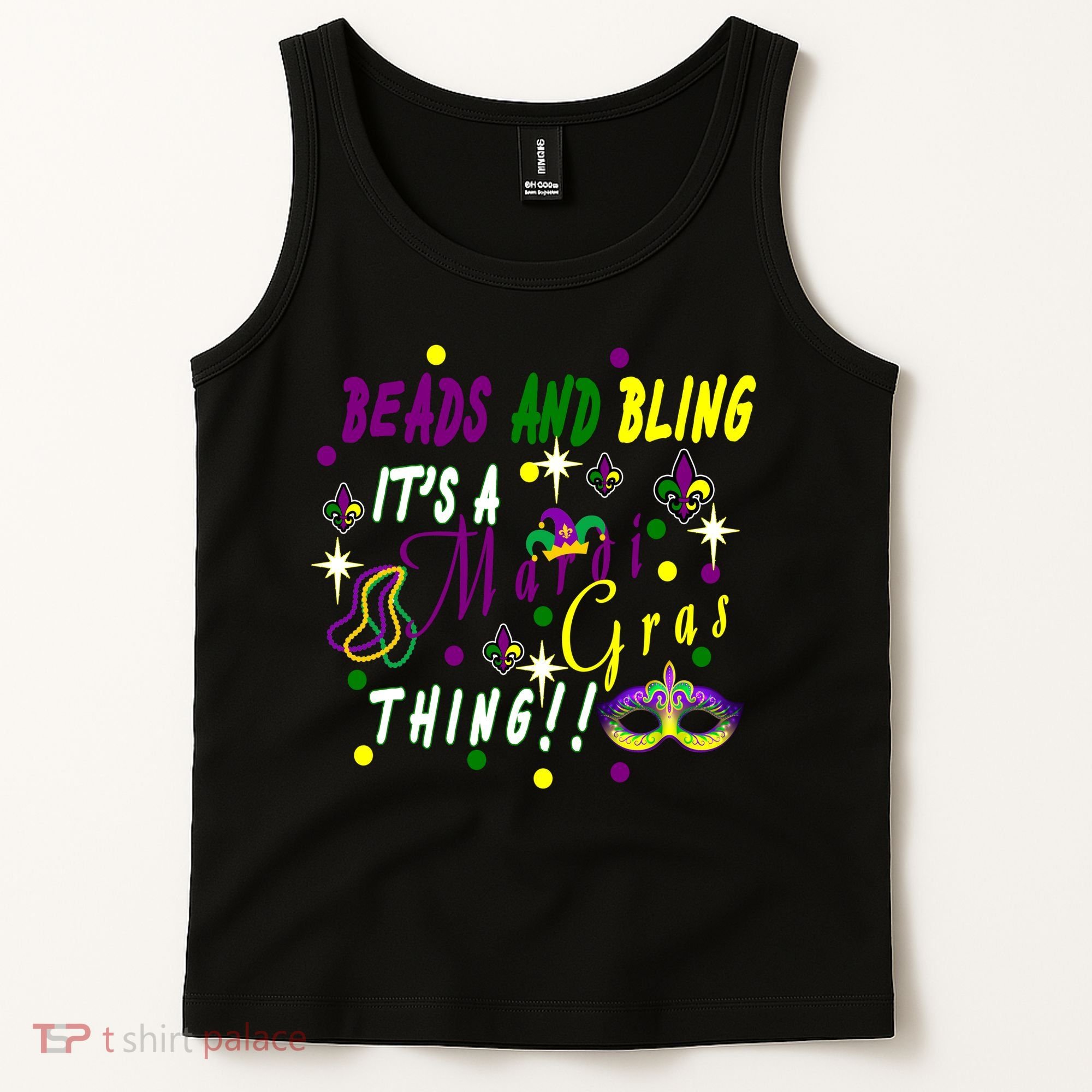 Mardi Gras Beads And Bling Celebration Tank Top