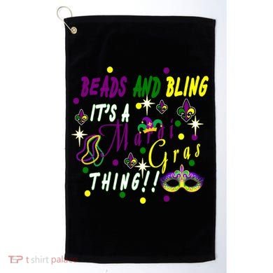 Mardi Gras Beads And Bling Celebration Golf Towel