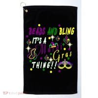 Mardi Gras Beads And Bling Celebration Golf Towel thumb 0