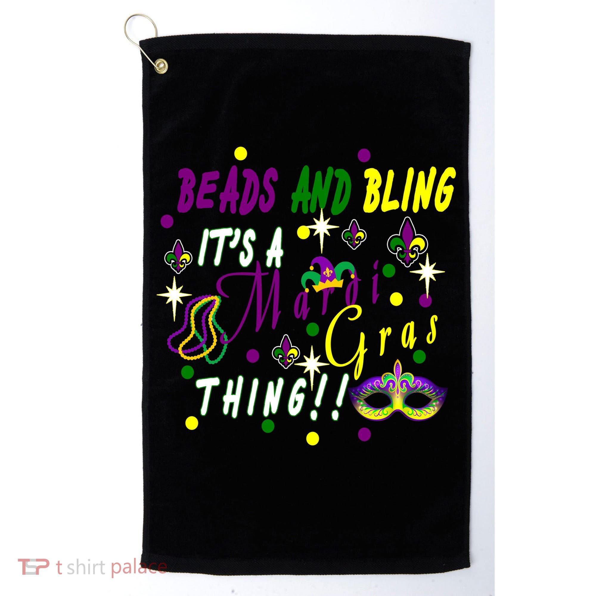 Mardi Gras Beads And Bling Celebration Golf Towel