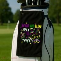 Mardi Gras Beads And Bling Celebration Golf Towel thumb 2