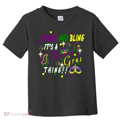 Mardi Gras Beads And Bling Celebration Toddler T-Shirt