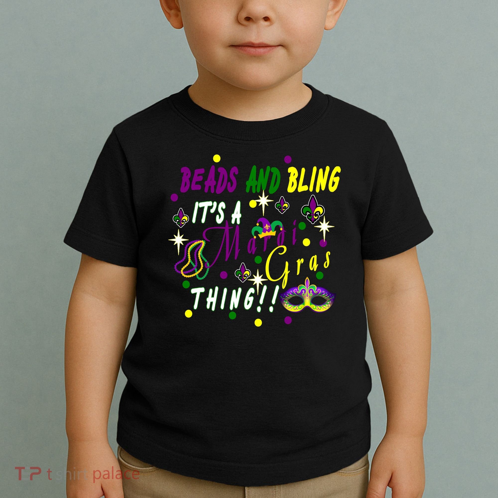 Mardi Gras Beads And Bling Celebration Toddler T-Shirt