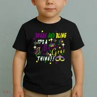 Mardi Gras Beads And Bling Celebration Toddler T-Shirt thumb 2