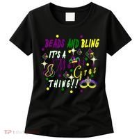 Mardi Gras Beads And Bling Celebration Women's T-Shirt thumb 0