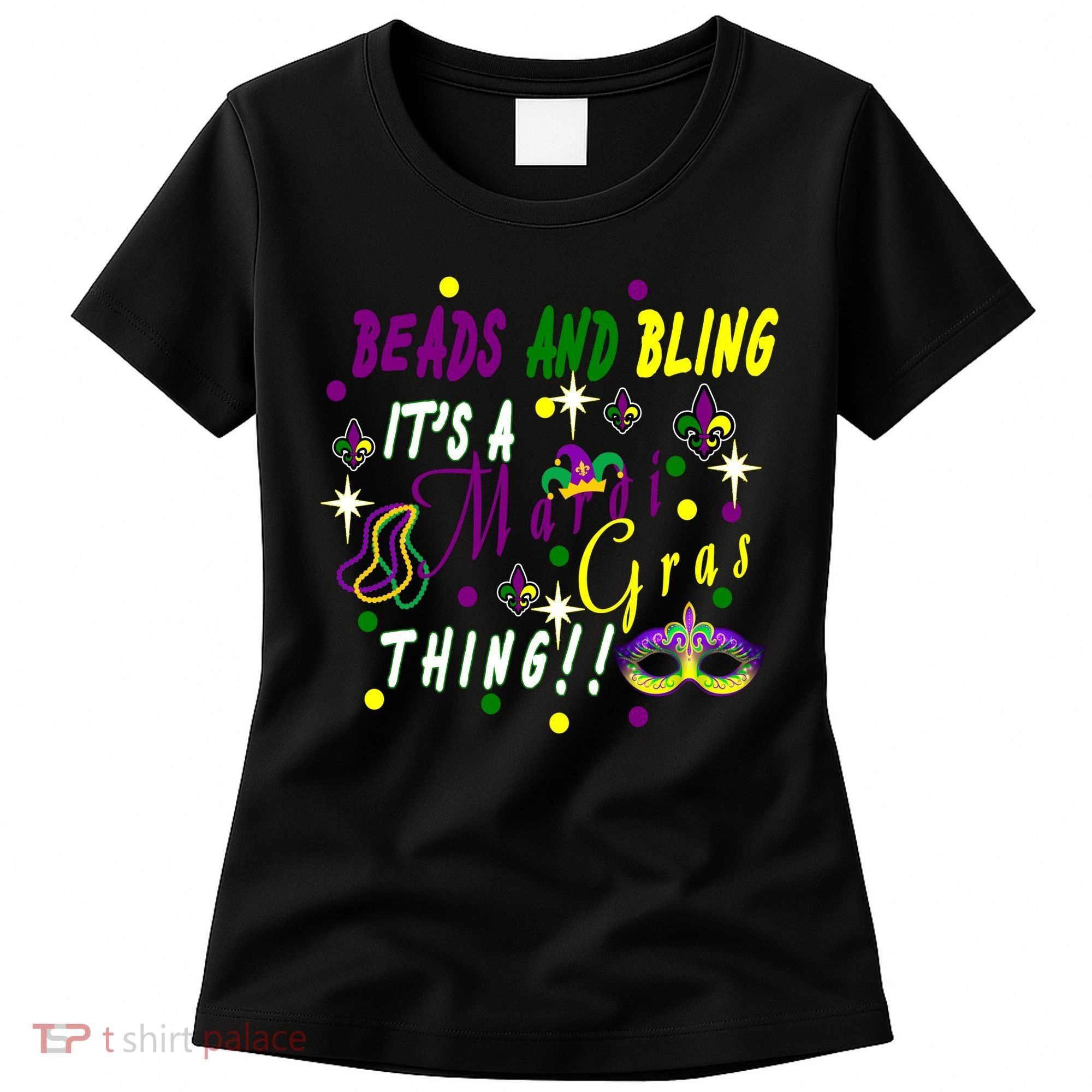 Mardi Gras Beads And Bling Celebration Women's T-Shirt