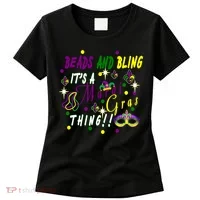 Mardi Gras Beads And Bling Celebration Women's T-Shirt thumb 0